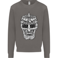 Skull Helmet Medieval  Fantasy Knight Mens Sweatshirt Jumper Charcoal