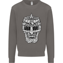 Skull Helmet Medieval  Fantasy Knight Mens Sweatshirt Jumper Charcoal