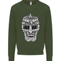 Skull Helmet Medieval  Fantasy Knight Mens Sweatshirt Jumper Forest Green