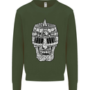 Skull Helmet Medieval  Fantasy Knight Mens Sweatshirt Jumper Forest Green