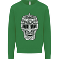 Skull Helmet Medieval  Fantasy Knight Mens Sweatshirt Jumper Irish Green
