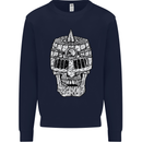 Skull Helmet Medieval  Fantasy Knight Mens Sweatshirt Jumper Navy Blue