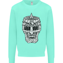 Skull Helmet Medieval  Fantasy Knight Mens Sweatshirt Jumper Peppermint