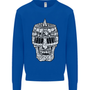 Skull Helmet Medieval  Fantasy Knight Mens Sweatshirt Jumper Royal Blue