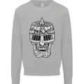 Skull Helmet Medieval  Fantasy Knight Mens Sweatshirt Jumper Sports Grey
