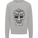 Skull Helmet Medieval  Fantasy Knight Mens Sweatshirt Jumper Sports Grey