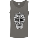 Skull Helmet Medieval  Fantasy Knight Mens Vest Tank Top Charcoal