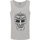 Skull Helmet Medieval  Fantasy Knight Mens Vest Tank Top Sports Grey