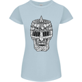 Skull Helmet Medieval  Fantasy Knight Womens Petite Cut T-Shirt Light Blue
