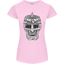 Skull Helmet Medieval  Fantasy Knight Womens Petite Cut T-Shirt Light Pink