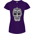 Skull Helmet Medieval  Fantasy Knight Womens Petite Cut T-Shirt Purple
