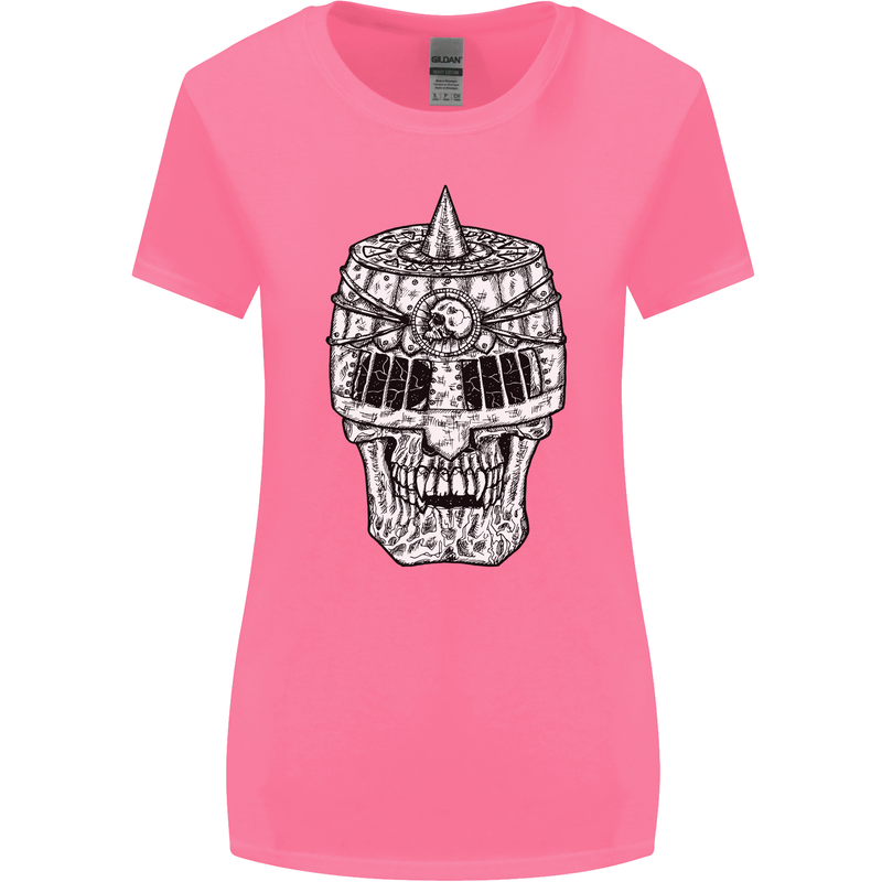 Skull Helmet Medieval  Fantasy Knight Womens Wider Cut T-Shirt Azalea