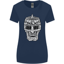 Skull Helmet Medieval  Fantasy Knight Womens Wider Cut T-Shirt Navy Blue