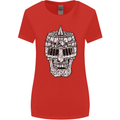 Skull Helmet Medieval  Fantasy Knight Womens Wider Cut T-Shirt Red