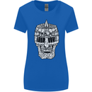 Skull Helmet Medieval  Fantasy Knight Womens Wider Cut T-Shirt Royal Blue