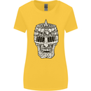 Skull Helmet Medieval  Fantasy Knight Womens Wider Cut T-Shirt Yellow