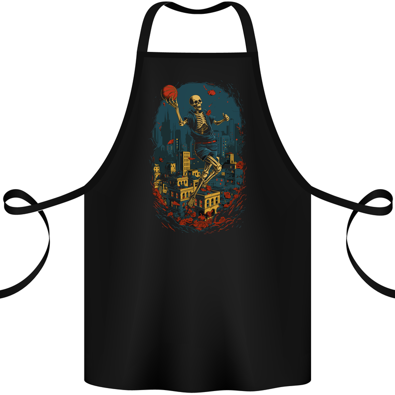 Skull Jumper Fantasy Basketball Player Cotton Apron 100% Organic Black