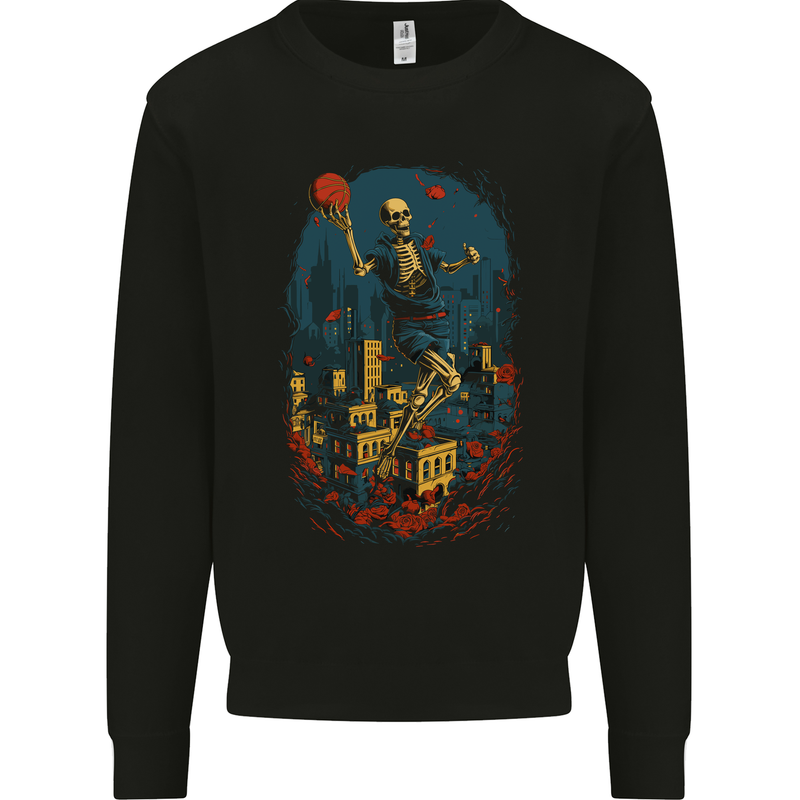 Skull Jumper Fantasy Basketball Player Mens Sweatshirt Jumper Black