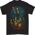 Skull Jumper Fantasy Basketball Player Mens T-Shirt 100% Cotton BLACK