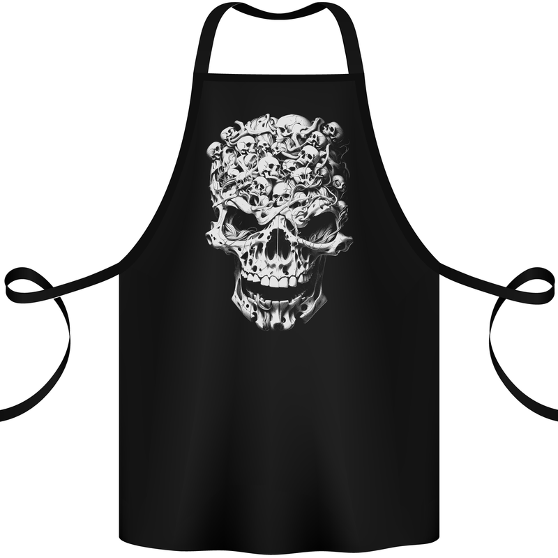 Skull Made of Skulls Heavy Metal Rock Music Cotton Apron 100% Organic Black