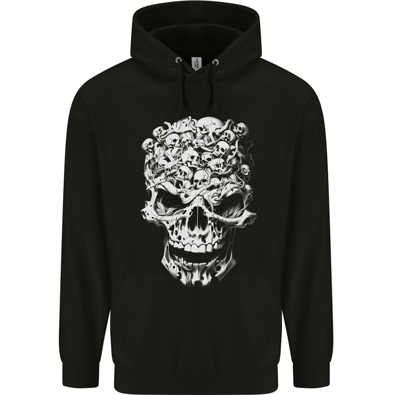 Skull Made of Skulls Heavy Metal Rock Music Mens 80% Cotton Hoodie Black