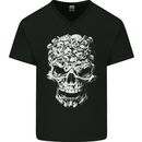 Skull Made of Skulls Heavy Metal Rock Music Mens V-Neck Cotton T-Shirt Black