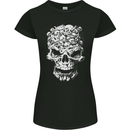 Skull Made of Skulls Heavy Metal Rock Music Womens Petite Cut T-Shirt Black