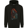 Skull Punk From Hell Grim Reaper Skull Childrens Kids Hoodie Black