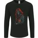 Skull Punk From Hell Grim Reaper Skull Mens Long Sleeve T-Shirt Black