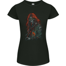 Skull Punk From Hell Grim Reaper Skull Womens Petite Cut T-Shirt Black