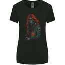 Skull Punk From Hell Grim Reaper Skull Womens Wider Cut T-Shirt Black