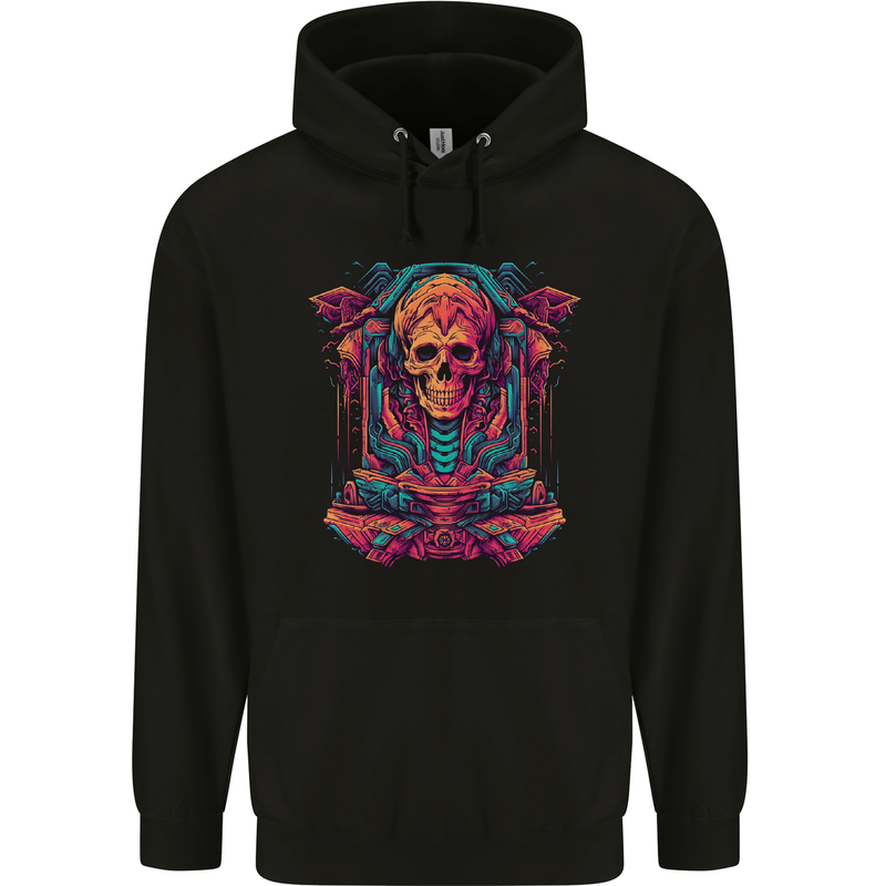 Skull Resurrection Mens 80% Cotton Hoodie Black