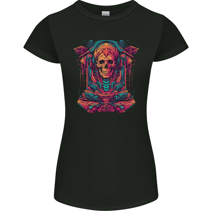 Skull Resurrection Womens Petite Cut T-Shirt Black