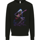 Skull Rocker Rock n Roll Heavy Metal Electric Guitar Mens Sweatshirt Jumper Black