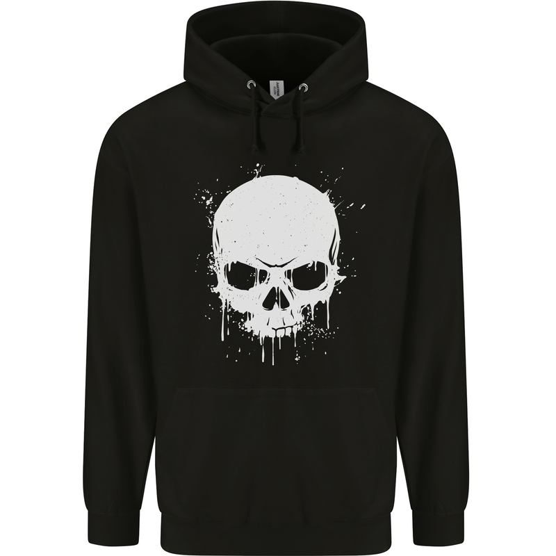 Skull Splatter Mens 80% Cotton Hoodie Black