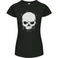 Skull Splatter Womens Petite Cut T-Shirt Black