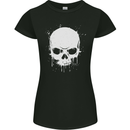 Skull Splatter Womens Petite Cut T-Shirt Black