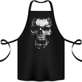 Skull White Cotton Apron 100% Organic Black