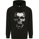 Skull White Mens 80% Cotton Hoodie Black