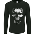 Skull White Mens Long Sleeve T-Shirt Black