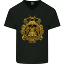 Skull of the Ages Mens V-Neck Cotton T-Shirt Black