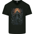 Skulls of Hell Grim Reaper Mens V-Neck Cotton T-Shirt Black