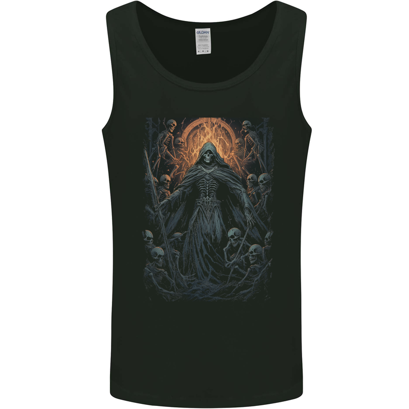 Skulls of Hell Grim Reaper Mens Vest Tank Top Black