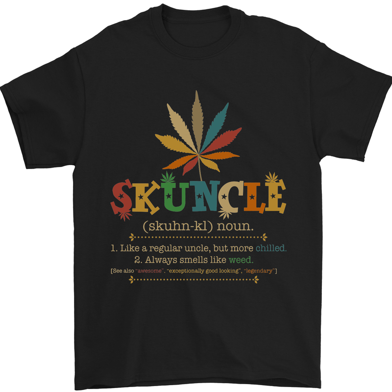 a black t - shirt with the words skuncle on it