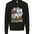 Sleighpnir Funny Viking Christmas Xmas Sleipnir Kids Sweatshirt Jumper Black