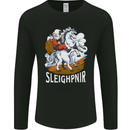 Sleighpnir Funny Viking Christmas Xmas Sleipnir Mens Long Sleeve T-Shirt Black