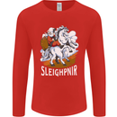 Sleighpnir Funny Viking Christmas Xmas Sleipnir Mens Long Sleeve T-Shirt Red