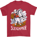 Sleighpnir Funny Viking Christmas Xmas Sleipnir Mens T-Shirt 100% Cotton Red