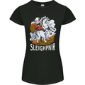 Sleighpnir Funny Viking Christmas Xmas Sleipnir Womens Petite Cut T-Shirt Black