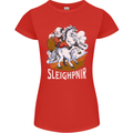 Sleighpnir Funny Viking Christmas Xmas Sleipnir Womens Petite Cut T-Shirt Red